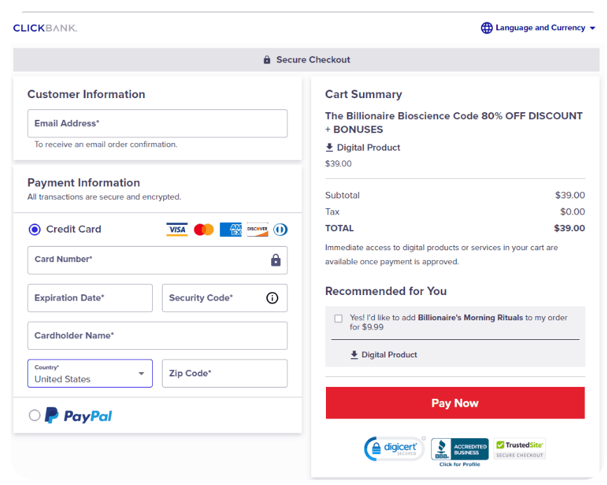 The Genius Wave Checkout Page